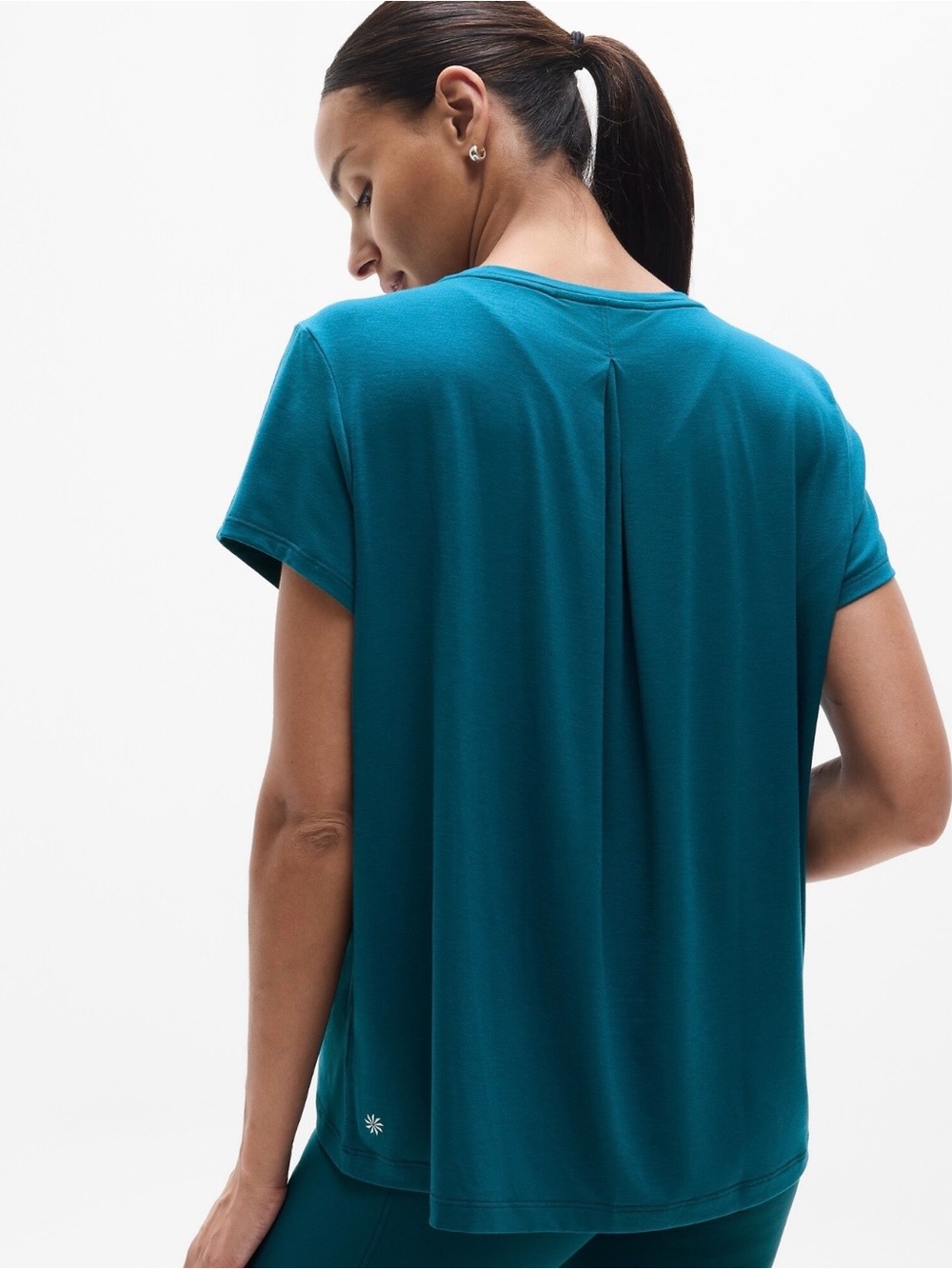 Athleta Pleated-Back Relaxed With Ease Tee In Lapis Blue: XL - Sold Out, NTW